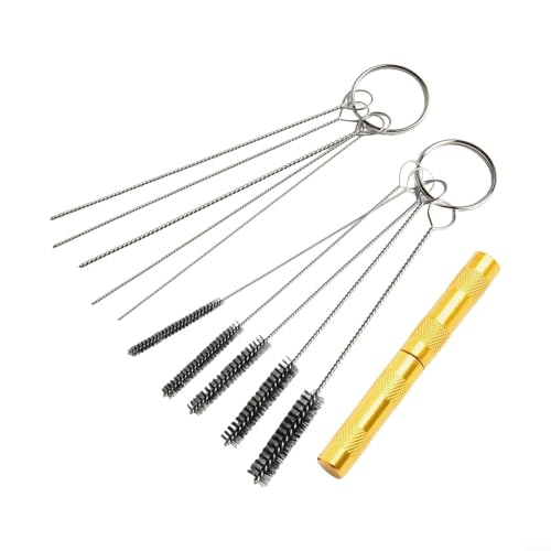 Windshield Washer Nozzle Cleaning Tool Kit with 5 Brush Sizes for Jet Adjustment and Clog Removal, Metal Needle Set to Clean Water Stains and Reposition Sprayers on