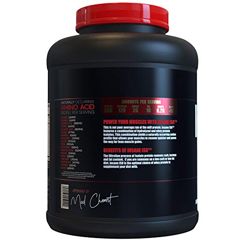 Image of Insane Labz Insane ISO Whey Protein Powder Featuring 25g of Hydrolyzed Whey Isolate, 60 Servings, Chocolate