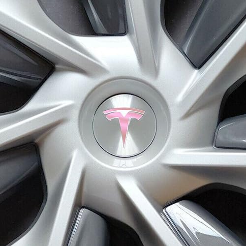 Image of IPG Compatible with Model Y Decal Sticker (8 Logo Set) Overlay Stickers Do it Yourself Stickers Set Personalize Your Tesla (Pink Pearl)