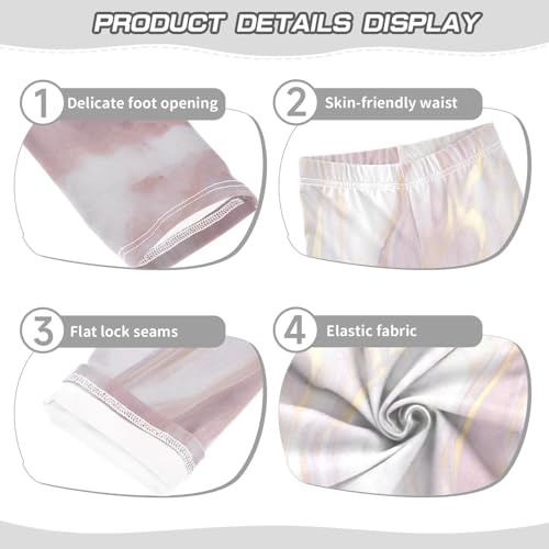Bolaz Toddler Girls Leggings Printed Yoga Pants Leggings Gold White Marble for Kids3