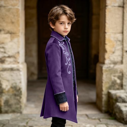 Image of Kids Medieval Steampunk Jacket Boys Victorian Renaissance Tailcoat