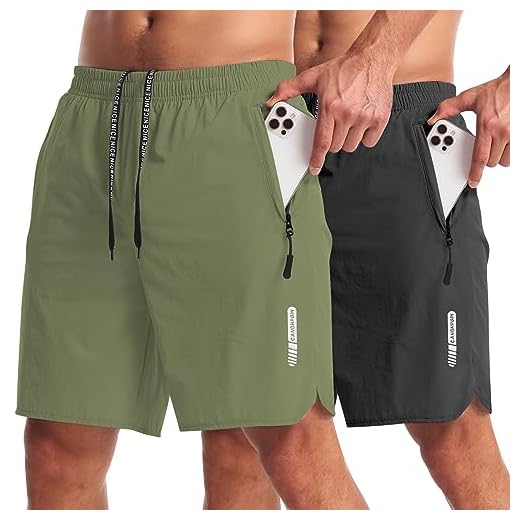 CANGHPGIN 2 Pack Mens Workout Athletic Shorts 7 inch Inseam Quick Dry Hiking Shorts Men Lightweight Sports Gym Shorts Running
