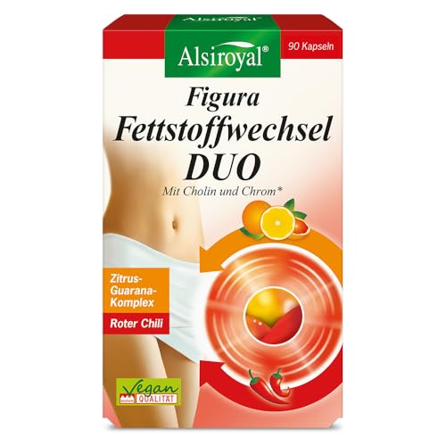 Alsiroyal Figura Fettstoffwechsel Duo (90 Kapseln) – mit Red Chili, Cholin & Chrom – Unterstützt den Fett- & Makronährstoff-Stoffwechsel – Natürlich & Wirksam Alsiroyal Figura Fettstoffwechsel Duo (90 Kapseln) – mit Red Chili, Cholin & Chrom – Unterstützt den Fett- & Makronährstoff-Stoffwechsel – Natürlich & Wirksam