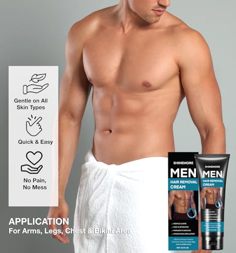 Image of Intimate Hair Removal Cream for Men: Effective Painless Flawless Soothing Depilatory Cream for arms legs chest and Pubic Area - Suitable for All Skin Types 4.2 OZ