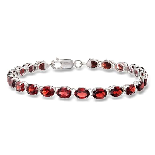 Ross-Simons 18.00 ct. t.w. Oval Garnet Bracelet in Sterling Silver. 7 inches