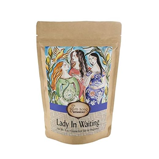 Birth Song Botanicals Organic Lady in Waiting Red Raspberry Morning Sickness Tea, Herbal Pregnancy Supplement, 40 Count Bag