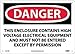 NMC D617RB DANGER - THIS ENCLOSURE CONTAINS HIGH VOLTAGE ELECTRICAL EQUIPMENT AND MUST NOT BE ENTERED EXCEPT BY PERMISSION - 14 in. x 10 in. Danger Sign