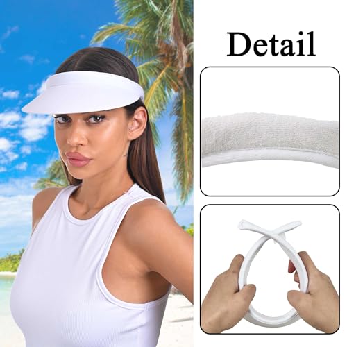 Image of Sun Visor Hats Women Wide Brim Adjustable Clip On Visors Beach Men Hat