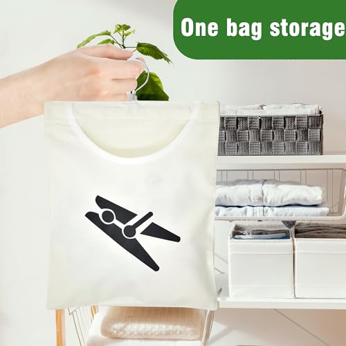 FZSECRIU Wäscheklammerbeutel,Klammerbeutel Für Wäscheklammern,Für bis Zu 100 Wäscheklammern,Wäscheklammern Beutel mit Aufhängehaken,Kann aufgehängt Werden,Für Zuhause,Balkon,Reisen Tragbar