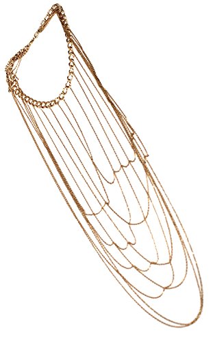 Fashion 21 Gold Tone Womens Adjustable Size Cross Over Body Chain Necklace Jewelry IBD1034G