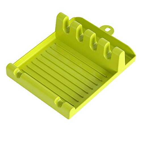 Epaynetwork Repose-Ustensiles de Cuisine en Porte-Cuillère Résistant à La Chaleur Étagère de Rangement de Cuisine Multifonction pour Cuillères Louches Pinces Baguettes Support de Cover