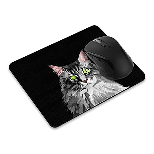 Maine Coon Cat Vector Portrait Mouse Pad