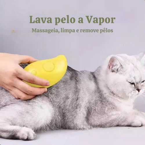 Escova Para Gatos e Cachorro A Vapor Lava Pelo Pet 3 Em 1 Vaporizador Escova de Remoção de Pelos Cãe