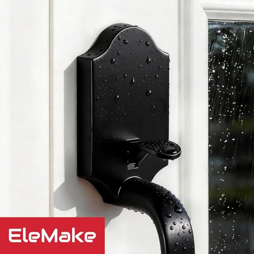 Image of Front Door Handleset, Entry Door Handle Set with Cove Knob for Right and Left Handed Sided Doors, Interior and Exterior Entrance Passage Lock, Lower Half Grip, Matte Black