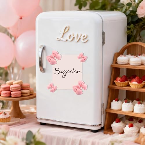 18 imanes decorativos de lazo rosa para refrigerador miniatura 6