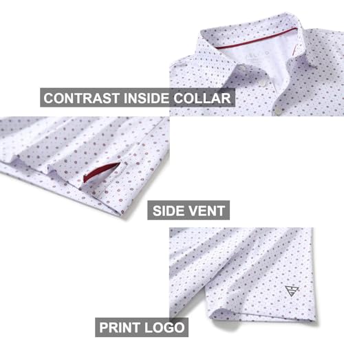Image of Golf Shirts for Men Dry Fit Short Sleeve Print Performance Moisture Wicking Polo Shirt