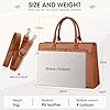 RAINSMORE Sac Cabas Femme Sac a Main Grande Capacité Sac Ordinateur Femmes 15.6 Pouces Sac de Cours Lycee PU Cuir Imperméable pour Travail Etudiante Affaires Marron #3