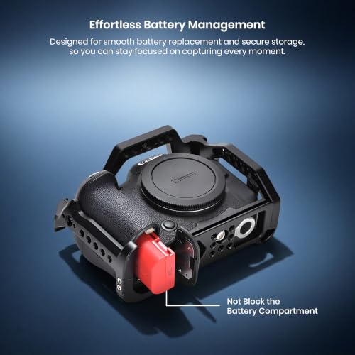 Image of Simpex Metal case for EOS R5, R6, R5 & R6 Mark II Built in Quick Release Plate for arca-Type, Film Movie Making Camera Video cage with Shoe Mount, 1 /4 inch & 3 /8 inch Threaded Holes