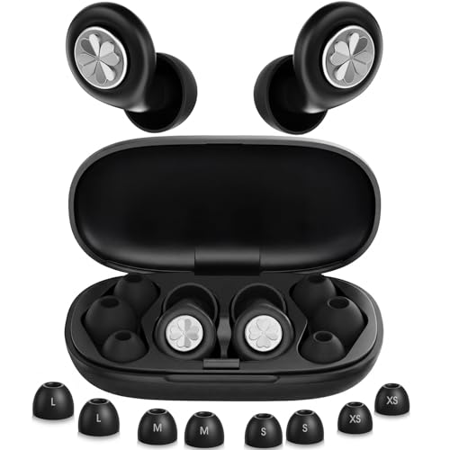 Necomi Ear Plugs for Sleeping - 58dB Noise Reduction Ultra-Comfy Flexible Eco-Durable Silicone Reusable Noise-Reducing Earplugs for Sleep Focus Travel Concerts with 8 Tips (XS - L)+Travel Case