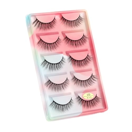 UAMOU Rzęsy z norek 10/50/100 pudełek delikatne 3D rzęsy z norek makijaż naturalna długa objętość sztuczne rzęsy luzem Faux Cils niestandardowe Cheerfully (Color : 5 Pairs X10CS, Size : 50 Boxes)