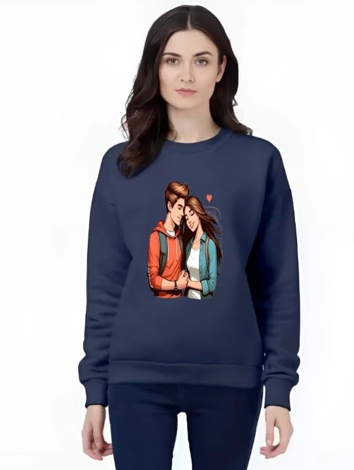 demamd print Demand Print Cotton Sweatshirt for Women | Trendy Printed Regular Fit | Warm & Comfortable Winter Casual Wear Pullover Top-picture-44