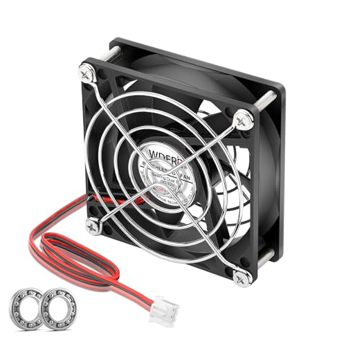 WDERAIR DC 80mm x 25mm 12V Brushless Case Cooling Fan- Rage Sphere 2-Pin XH2.54 for DIY Electronics CPU Cooler (RS8025-DBB)