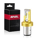 SNGL H6 BA20D Motorcycle Led Headlight Bulb hi/lo Beam Fanless without Glare IP67 Plug-and-Play 12V DC Max 3000LM 6000K Xenon White ( Pack of 1 )