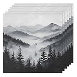 Photo Gallery mintoprints misty forest - set di 6 tovaglioli di stoffa con motivo bosco, lavabili, per cene a casa, feste di compleanno, ristoranti, interni ed esterni, decorazione da tavolo Photo Gallery mintoprints misty forest - set di 6 tovaglioli di stoffa con motivo bosco, lavabili, per cene a casa, feste di compleanno, ristoranti, interni ed esterni, decorazione da tavolo