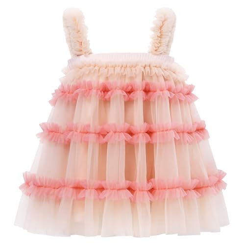 Vintage Flower Girl Dress Ruffled A-line Tulle Mesh Dresses for Princess Birthday Party Prom