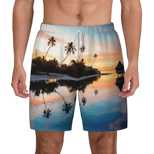 Short de bain homme anti frottement doublure maille pour plage et surf