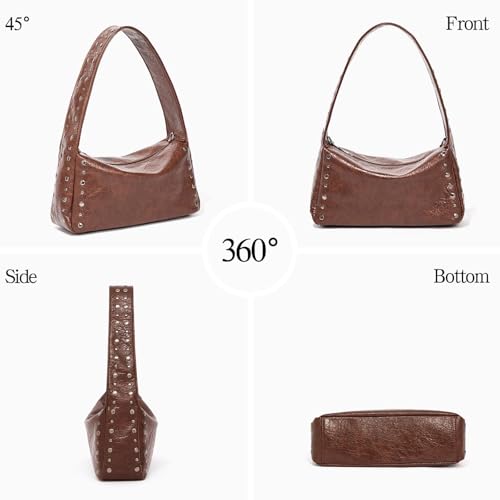 Image of Studded Purses For Women Y2k Shoulder Bag Small Vegan Leather Handbag