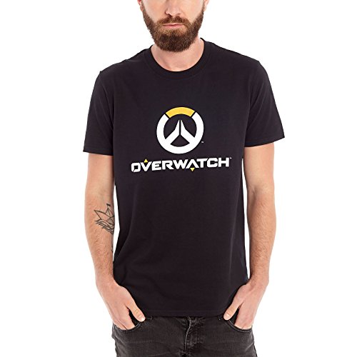 Overwatch T-shirt avec logo en coton noir. - Noir - Small
