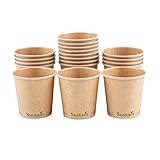 Restaurantware-Sustain 4 Ounce BPI-Certified Hot Cups, 50 Single Wall Coffee Cups - Lids Sold Separately, Leakproof PLA Coating, Compostable Kraft Paper Cups, For Hot Or Cold Drinks