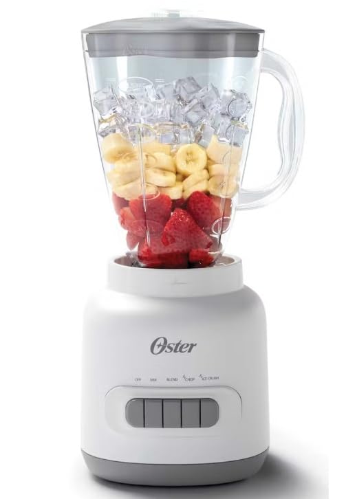 Oster Easy-to-Use Blender with 5 Speed Settings and 700-Watt Motor, White