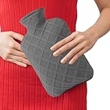Bolsa De Agua Caliente 1.2L, Pack de Calor para Calambres, Hasta 6 Horas De Calor Con Funda Antifugas Para Piernas Espalda Cuello Niños Viajes Invierno