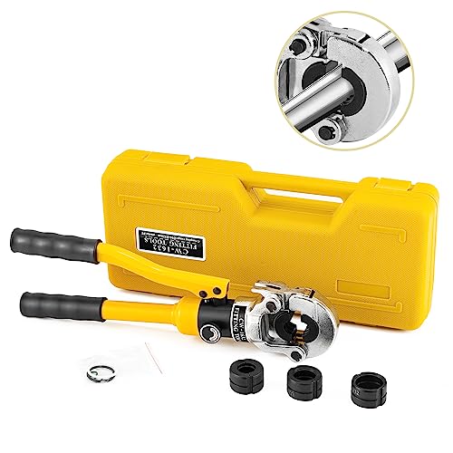 CGOLDENWALL Crimpatrice Idraulica Tubi Multistrato, con Stampi TH16 20 26 32 mm², Uscita 16T, con Testa di Crimpaggio Girevole a 360°, per Tubi in Rame/Alluminio Plastica/Pex/PB