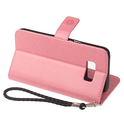 Bichong Compatible With Samsung Galaxy S8 Plus Case Glitter Stylish Crystal Owl With Wrist Strap Kickstand Magnetic Leather Wallet For Women Flip Phone Case For Samsung Galaxy S8 Plus Pink Yk #TOP5