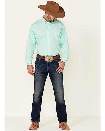 Cinch Western Shirt Mens L/S Logo Pocket Button Down Green MTW11042372