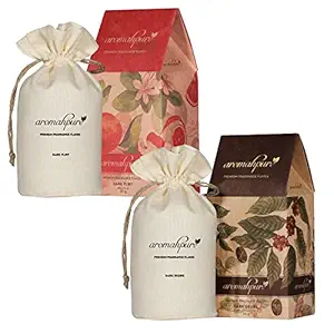 Aromahpure Premium Car Perfume Fragrance Flakes-Dark Flirt-?Grapefruit and Dark Desire,`Coffee, Chocolate' Luxury Car Air Freshener made Organically with Essential Oil, Grains, and Flakes -50Gms, Fragrant your car for 30 days (Pack of 2)
