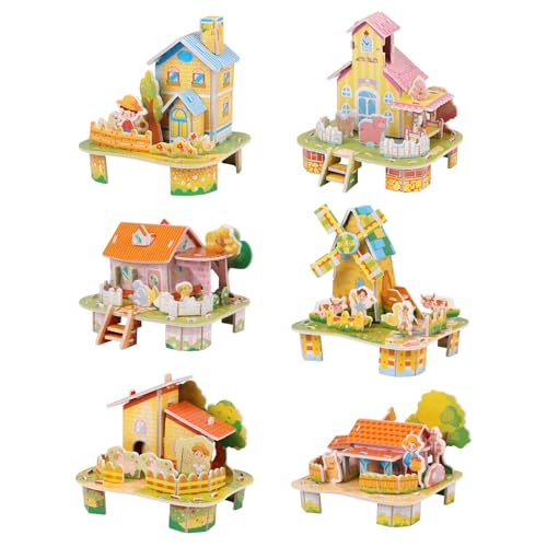 CCINEE 6-Pack 3D Paper House Puzzles