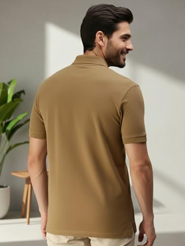 Image of Lux Cozi Men's Polo T-Shirt Regular Fit Half Sleeves with Pocket | Cotton Blend Polo Neck Collar T-Shirt for Men | Casual, Office Comfortable Breathable T-Shirt | Stylish Plain Tee