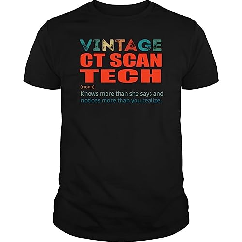 Vintage CT Scan Tech Knows More Than Job Title - Unisex Tee Black