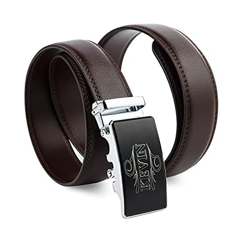 Bosajewel Fathers Day Personalized Mens Belt Custom Engraved Logo Name Cowhide Leather Belts for Men Adjustable Buckle Gift for Grandpa Boyfriend Husband Brown Cover