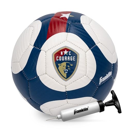 Franklin Sports NWSL North Carolina Courage Soccer Ball - Kids Mini Size 1 - Skill + Training Soccer Ball for Kids + Adults - Great for Boys + Girls - Air Pump Included