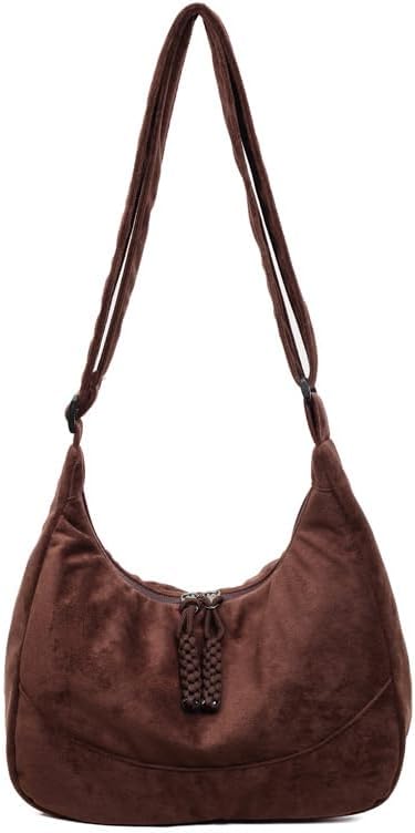 Shoulder Bag for Women,Ultra Soft Foldable Vegan Leather Crossbody Bag,Stylish Slouchy Tote Purses Hobo Handbag