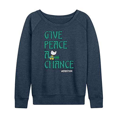 HYBRID APPAREL - Woodstock - Give Peace A Chance - Women's Lightweight French Terry Pullover