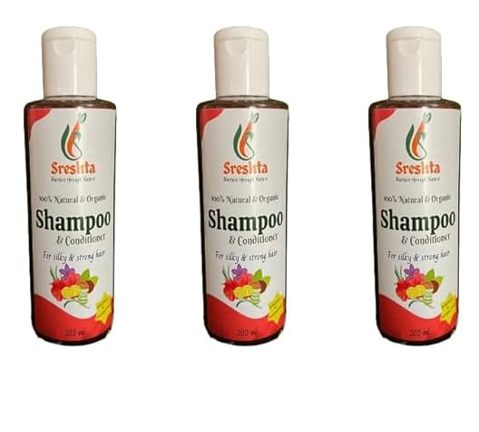 Sreshta's Natural Shampoo 200ml pack of (3)