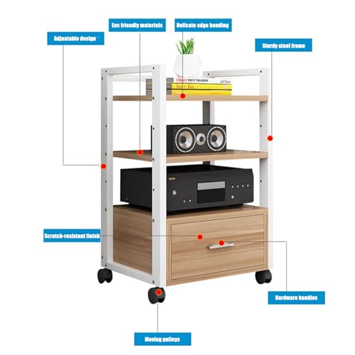 Meuble rack audio mobile étagère multimédia AV noire