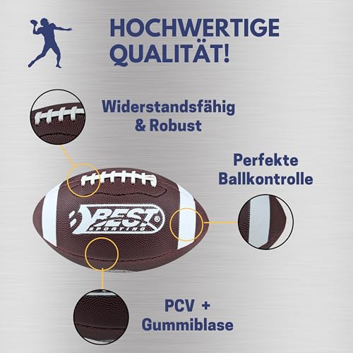 BEST SPORTING American Football Größe 9 - Robuster Football für Erwachsene & Jugendliche ab 14 Jahren - Spielball für Training & Freizeit - Robustes Material, Optimale Griffigkeit