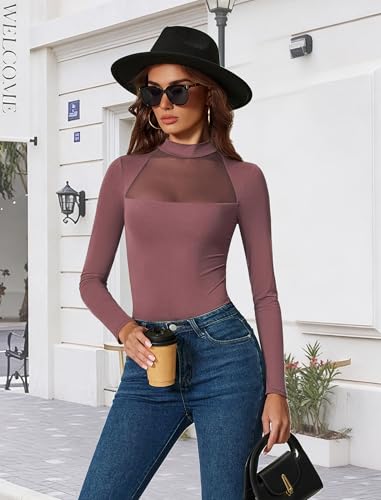 Avidlove Womens Long Sleeve Bodysuit Tops Sexy Thong Leotard Brunch Outfit - image 5